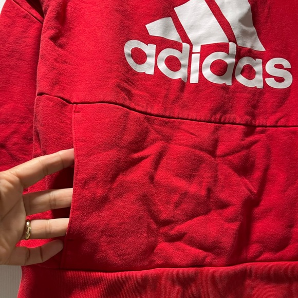 - - - - Adidas Unisex sweatshirt & hoodies red, used in good condition. - Picture 5 of 6